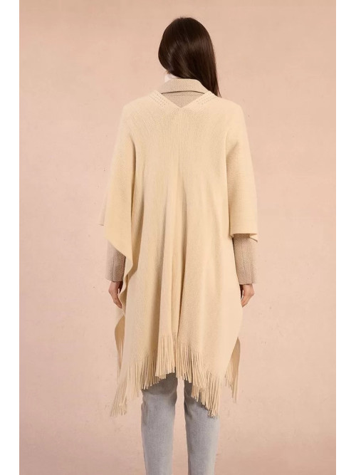 Poncho frangé bord à bord