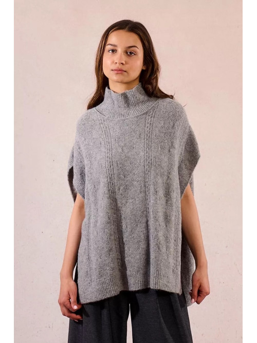 Poncho torsadé col montant
