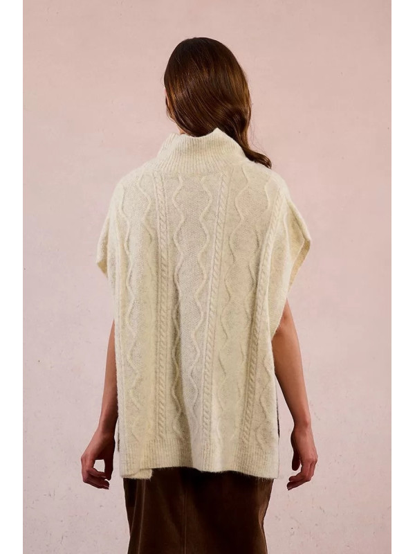 Poncho torsadé col montant