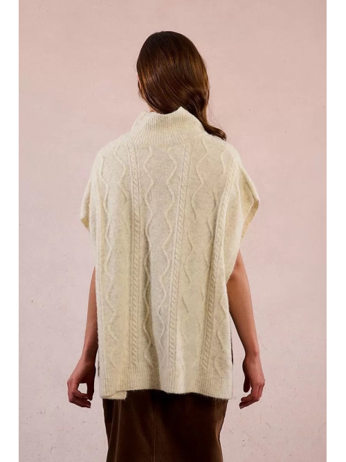 Poncho torsadé col montant