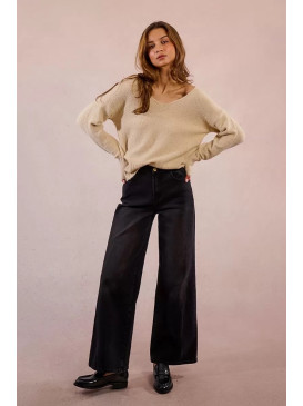 Pull avec sequins col V