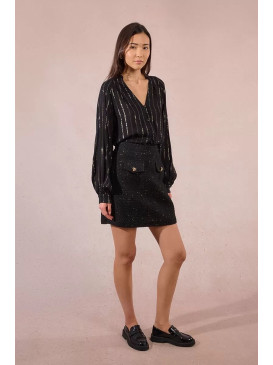 Jupe courte en tweed taille...