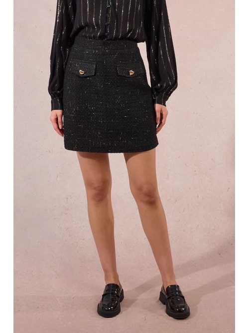 Jupe courte en tweed taille haute