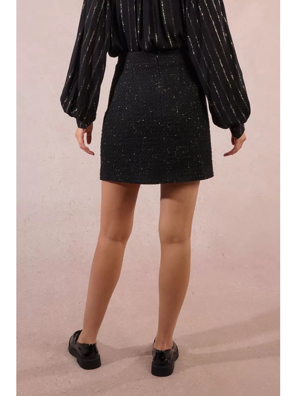 Jupe courte en tweed taille haute