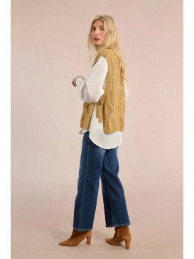 Pull ajouré col rond sans...