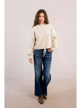 Pull col et poignets en...