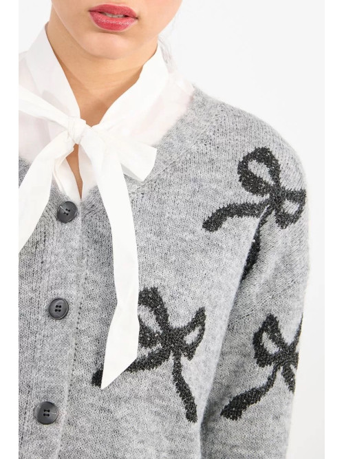 Gilet motif nœud noir avec sequins