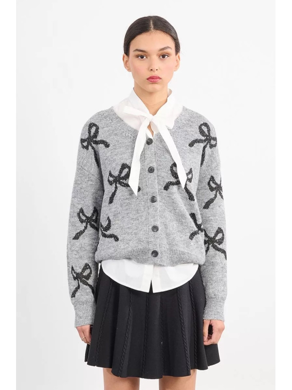 Gilet motif nœud noir avec sequins