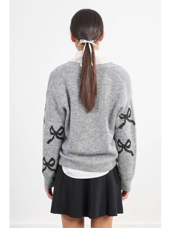 Gilet motif nœud noir avec sequins