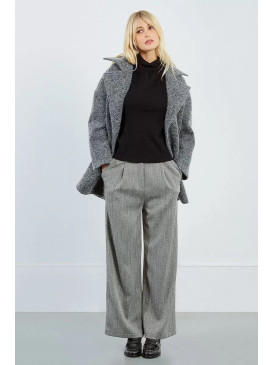 Manteau court chiné doublé...