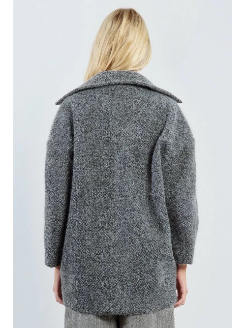 Manteau court chiné doublé
