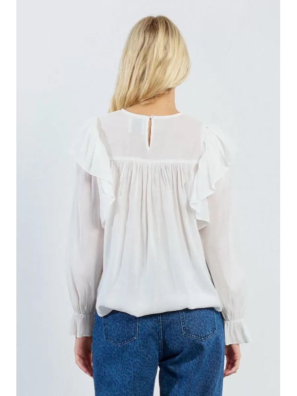 Blouse volantée aux épaules