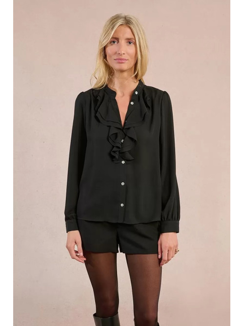 Chemise en voile volantée au col