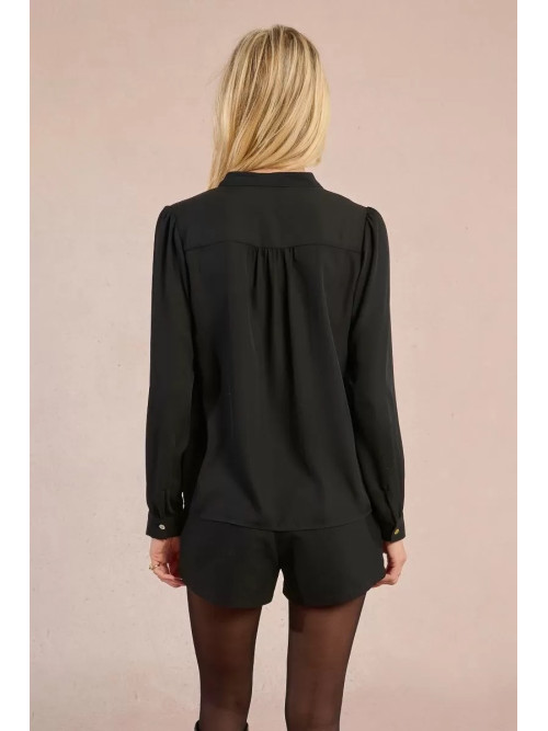 Chemise en voile volantée au col
