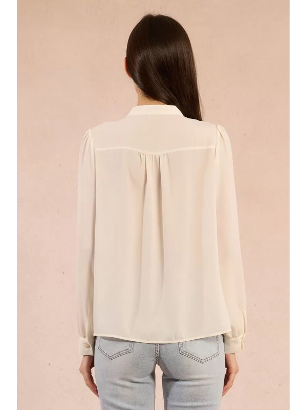 Chemise en voile volantée au col