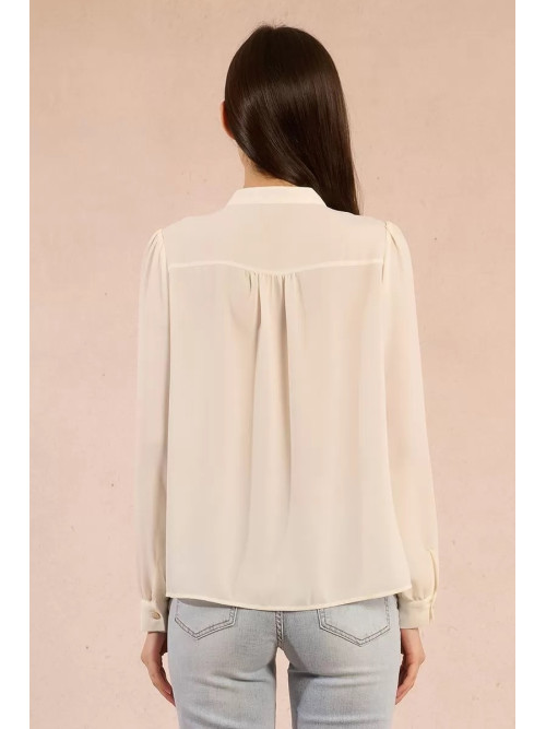Chemise en voile volantée au col