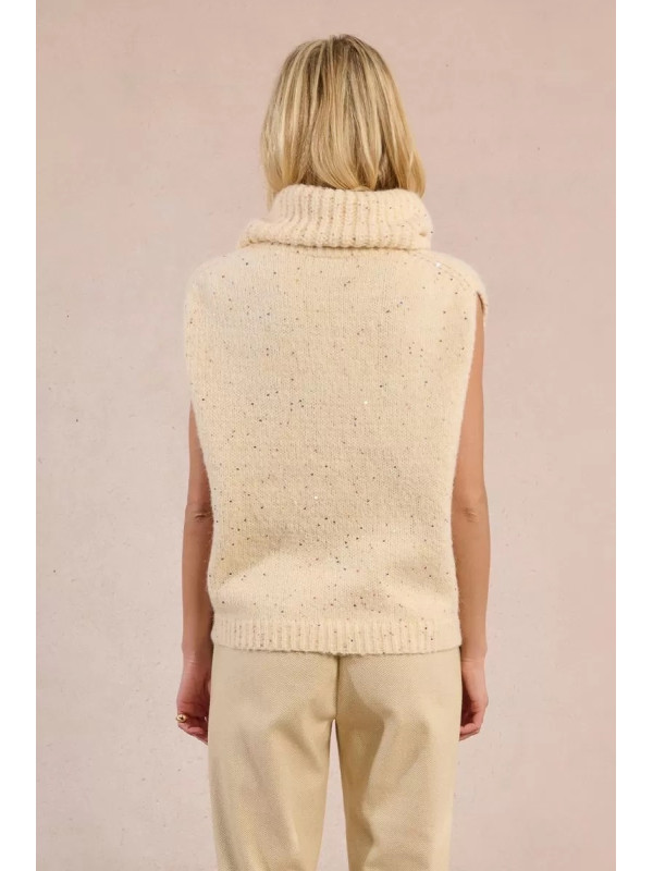 Pull avec sequins sans manche