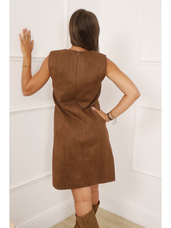 Robe chasuble courte en suédine