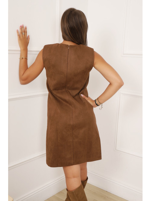 Robe chasuble courte en suédine