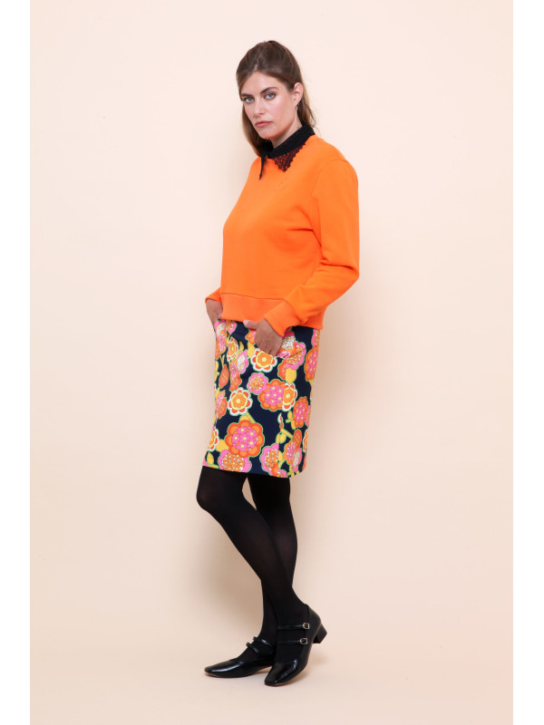 Jupe courte imprimée esprit seventies