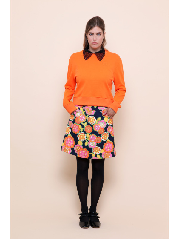 Jupe courte imprimée esprit seventies