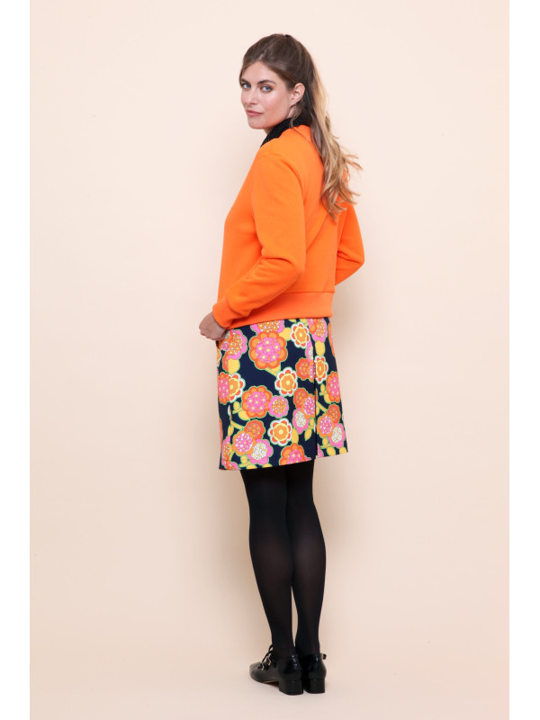 Jupe courte imprimée esprit seventies