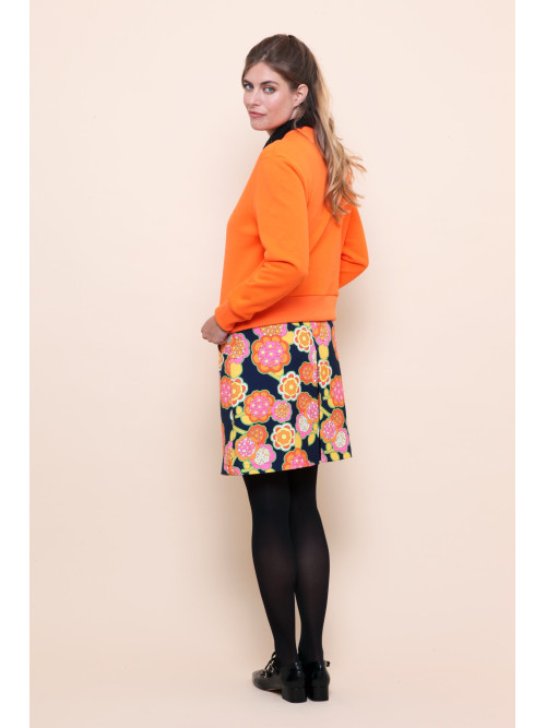 Jupe courte imprimée esprit seventies