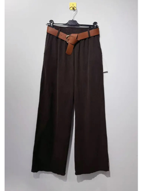 Pantalon large en velours côtelé avec ceinture