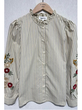 Chemise rayée col frou-frou...
