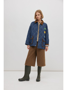 Veste matelassée denim, col...