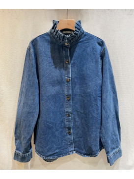 Chemise en jean col froncé...