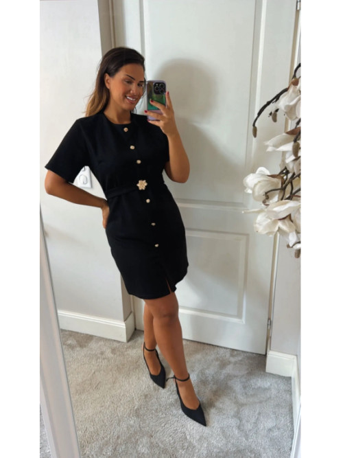 Robe courte manches courtes col rond