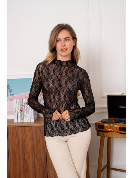 Top en dentelle à col...