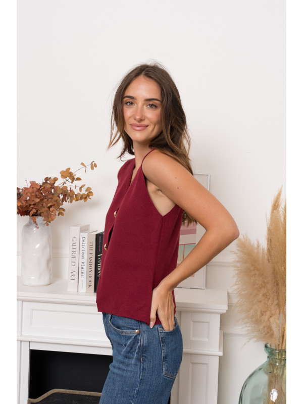 Gilet sans manche boutons dorés