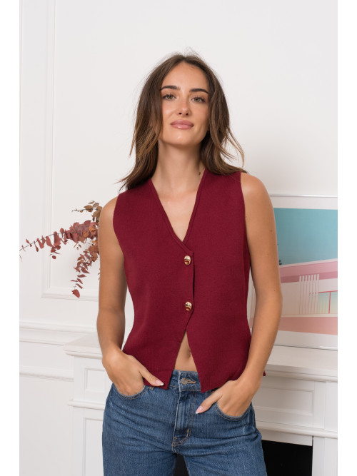 Gilet sans manche boutons dorés