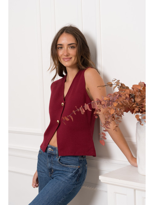 Gilet sans manche boutons dorés