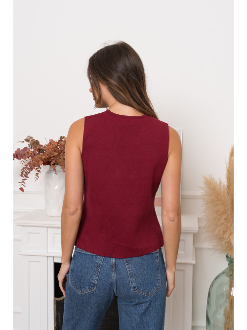 Gilet sans manche boutons dorés