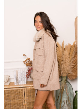 Gilet veste mi-long avec...