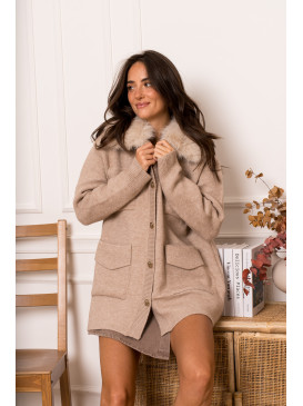 Gilet veste mi-long avec...