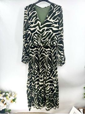 Robe longue plissée imprimé...