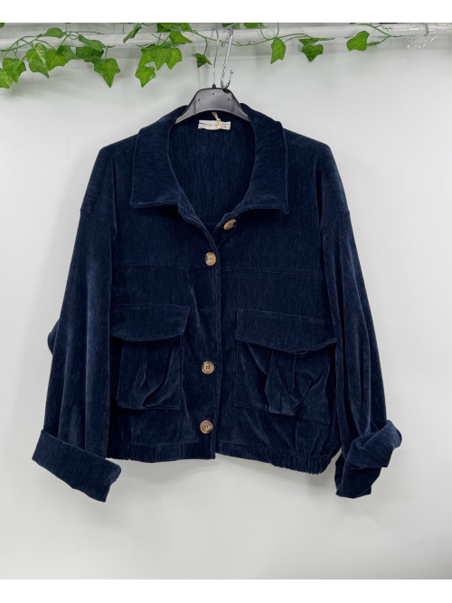 Veste courte en velours lisse