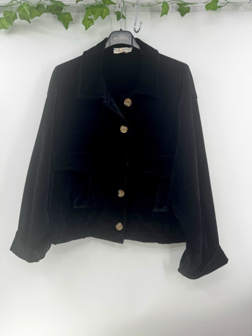 Veste courte en velours lisse