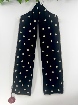 Echarpe à pois réversible -...