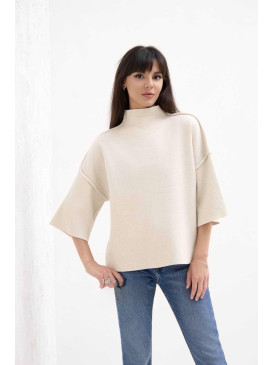 Pull col montant manches...