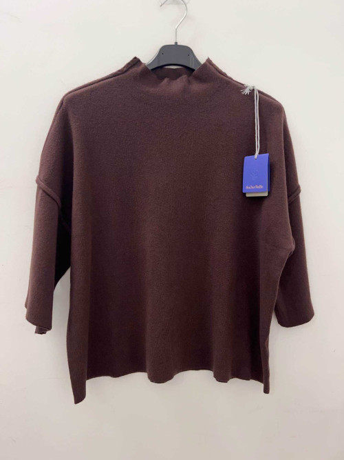 Pull col montant manches aux coudes