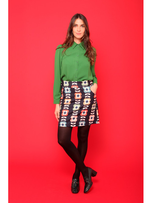 Jupe courte imprimée esprit seventies