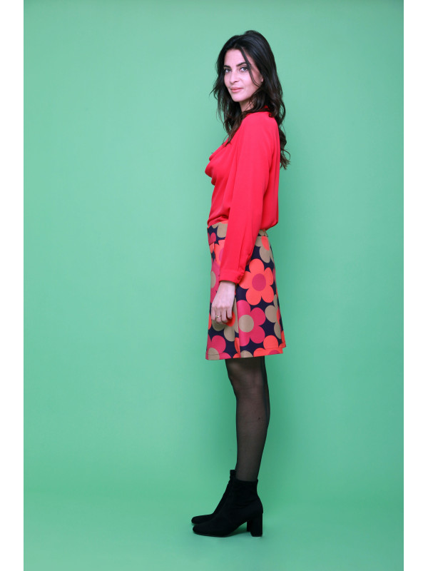 Jupe courte imprimée esprit seventies