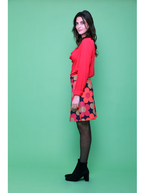 Jupe courte imprimée esprit seventies