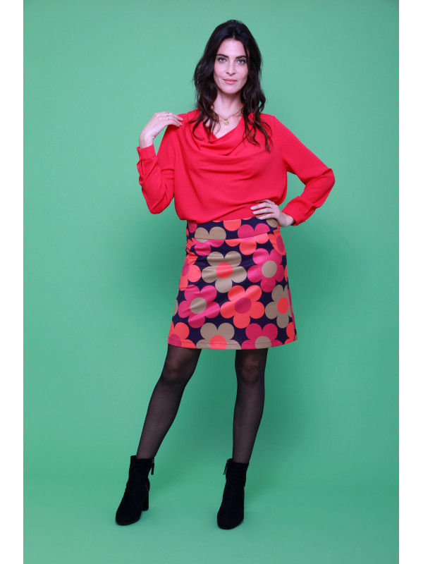 Jupe courte imprimée esprit seventies