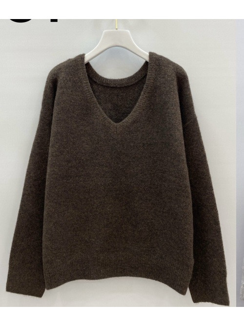 Pull en maille col V manches longues